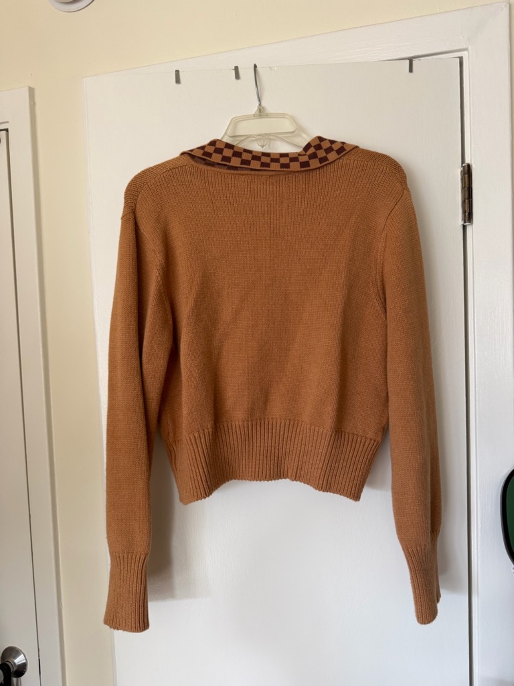 Lisa Says Gah Battenberg Cropped Cardigan with Checker Trim - Picture 2 of 3